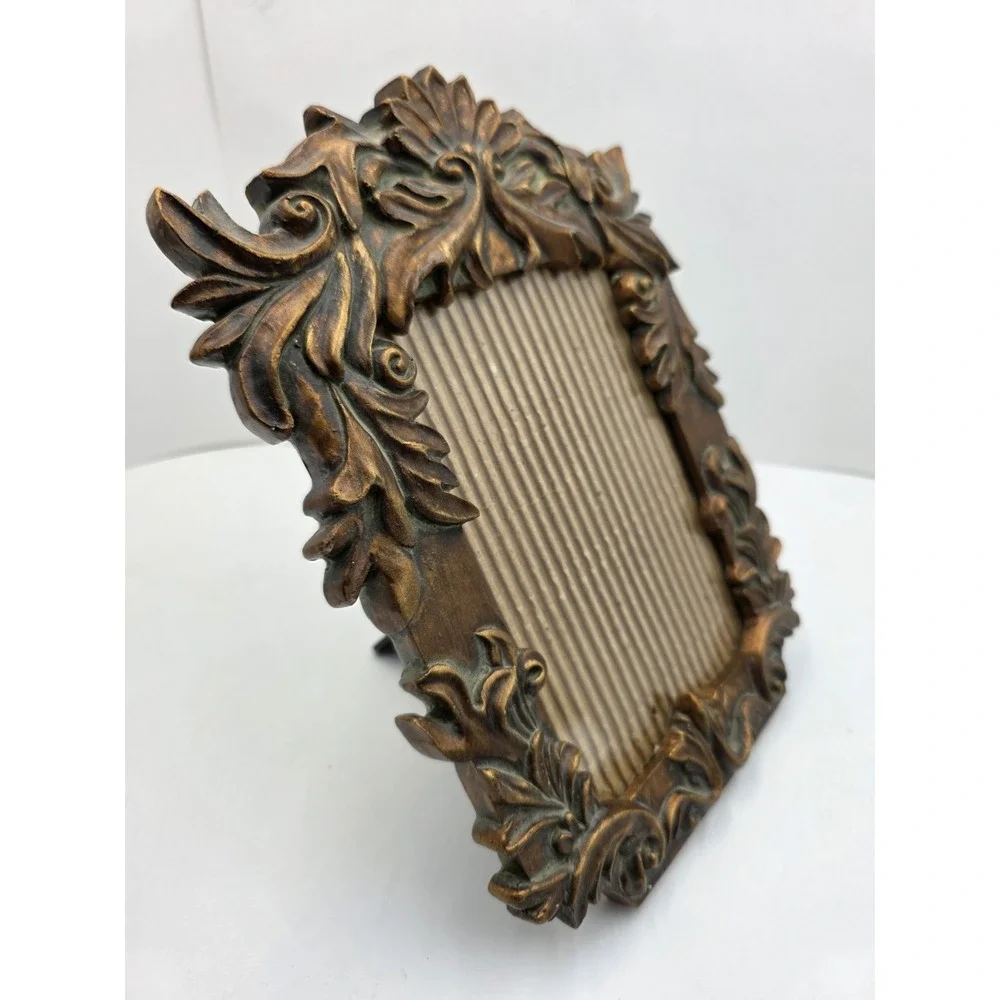 Ornate‎ Resin Picture Frame Bronze Gold Tone 8x10 Holds 4x6.5 Photo Portrait